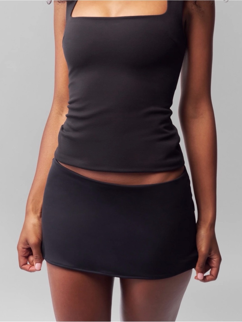 Danielle Guizio Micro Mini Black Stretch Skirt